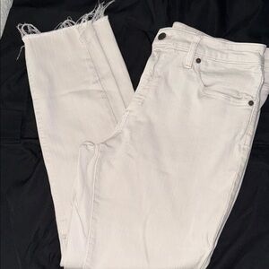 Women's Frayed Hem Light Pink Jeans